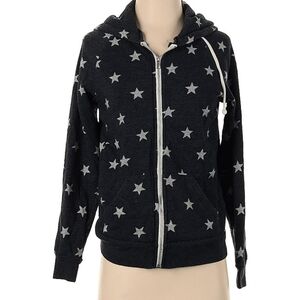 Alternative Hoodie with Star Pattern Zip up